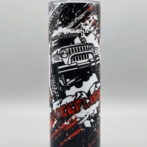 New Custom #JEEPLIFE 20oz Insulated Stainless Steel Tumbler - Off-Road Jeep 4x4